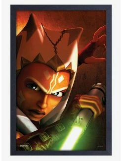 Budget 🔔 Star Wars Saber Ashoka Framed Wood Wall Art 🥰