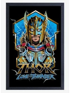Flash Sale 👍 Marvel Thor Love And Thunder Masked Thor Framed Wood Wall Art 😉