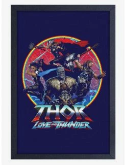 Budget ⭐ Marvel Thor Love And Thunder Squad Framed Wood Wall Art 🎉