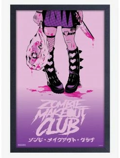 Best Pirce 😉 Zombie Makeout Club Bloody Knife Framed Wood Wall Art 😀