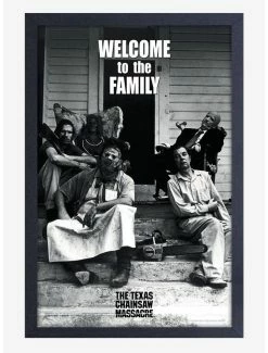 Best Pirce 🎁 The Texas Chainsaw Massacre Welcome To The Family Framed Wood Wall Art ⌛
