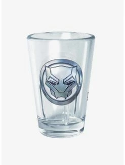 Best Sale 🔔 Marvel Black Panther Chrome Emblem Mini Glass 🌟