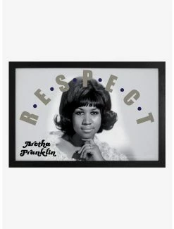 Best Sale 😀 Aretha Franklin R.E.S.P.E.C.T. Framed Wood Wall Art ⭐