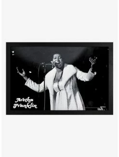 Best Pirce 🥰 Aretha Franklin Singing Live Framed Wood Wall Art 💯