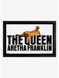 Promo 🌟 Aretha Franklin The Queen Framed Wood Wall Art 🔥