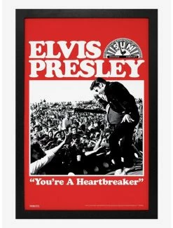 Discount 🛒 Sun Records Elvis Heartbreaker Framed Wood Wall Art 🌟