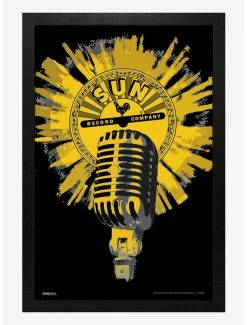 New 👍 Sun Records Microphone Framed Wood Wall Art 🧨