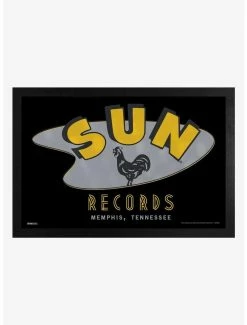 Coupon 😍 Sun Records Rooster Memphis Framed Wood Wall Art 🎉