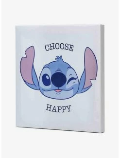 Best Sale 🥰 Disney Lilo & Stitch Choose Happy Canvas Wall Decor ⭐ -Furniture Outlet Store 20171309 av1
