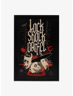 Outlet 🥰 Disney The Nightmare Before 🎁 Christmas Lock Shock & Barrel Framed Wood Wall Decor ⌛