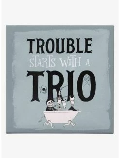 Best deal 😉 Disney The Nightmare Before 🎅 Christmas Trouble Starts with a Trio Canvas Wall Decor 😉