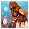 Brand new 🧨 Star Wars Chewbacca & Porgs Canvas Wall Decor 😀