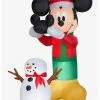 Coupon ✔️ Disney Mickey Mouse Putting Hat On Mickey Snowman Animated Airblown 🎉