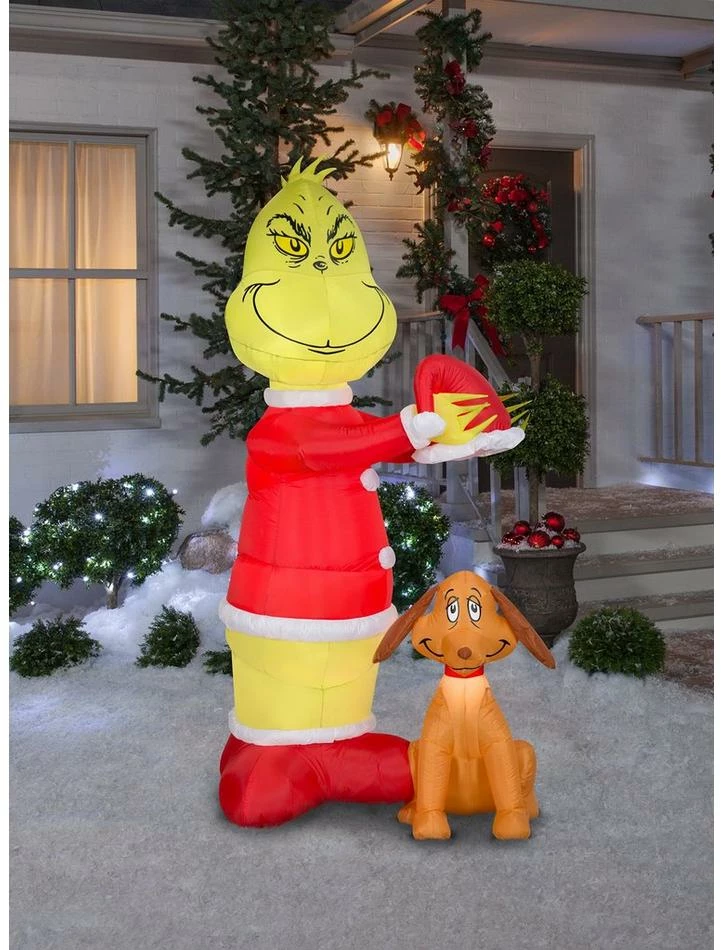 Discount ๐ The Grinch Putting Santa Hat On Max Animated Airblown ๐งจ 2 Discount ๐ The Grinch Putting Santa Hat On Max Animated Airblown ๐งจ - Image 2