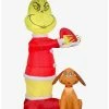 Discount 🌟 The Grinch Putting Santa Hat On Max Animated Airblown 🧨