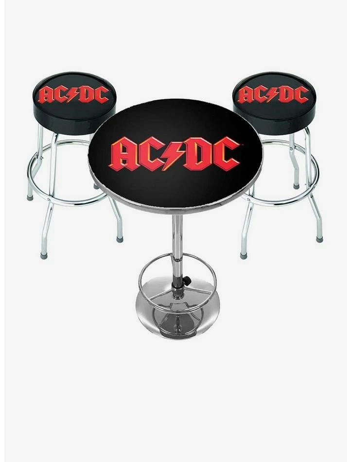 Brand new π Rocksax AC/DC Logo Bar Table and Stool Set π 1 Brand new π Rocksax AC/DC Logo Bar Table and Stool Set π