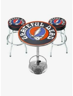 Outlet 😍 Rocksax Grateful Dead Logo Bar Table and Stool Set ⌛