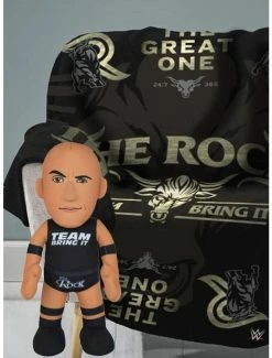 Outlet ⌛ WWE The Rock Sleep Squad x Plush: Throw Blanket & Plush Bundle 😀
