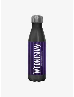 Flash Sale 😀 Wednesday Striped Title Water Bottle 🔥