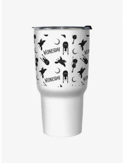Cheapest 🎁 Wednesday Icons Pattern Travel Mug 🎉